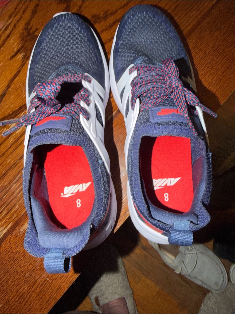 Avia Women’s Navy and Red Lace-Up Sneakers
